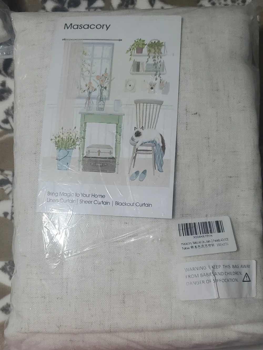 NWT Natural Linen Curtain Panel - Cream Masacory 2 Panel Curtains 40X80